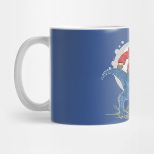 Riding A T-Rex Dinosaur Mug